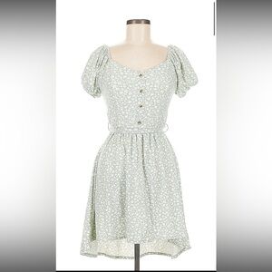 No Boundaries Green Floral Midi Dress